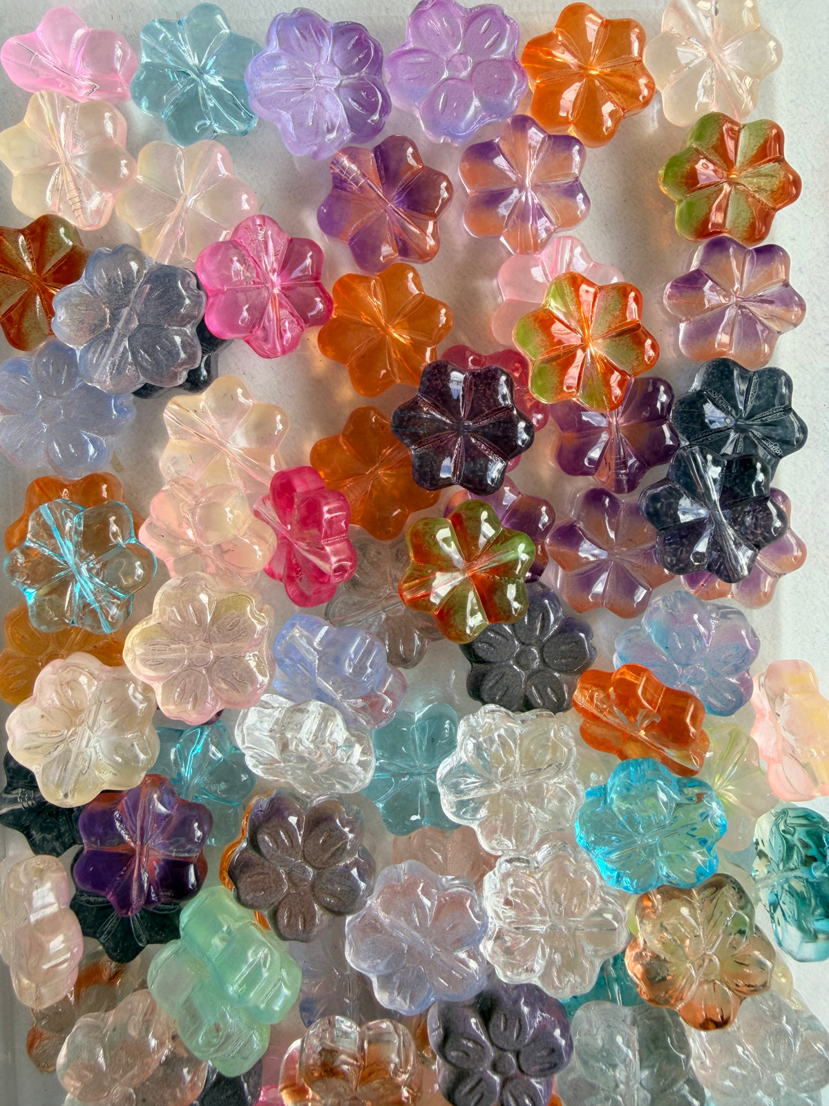 Custom Stained glass flower ghost plant stake