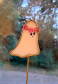 Custom Stained glass flower ghost plant stake